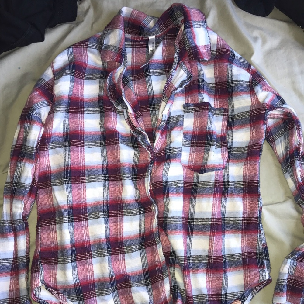 Girls plaid button down shirt